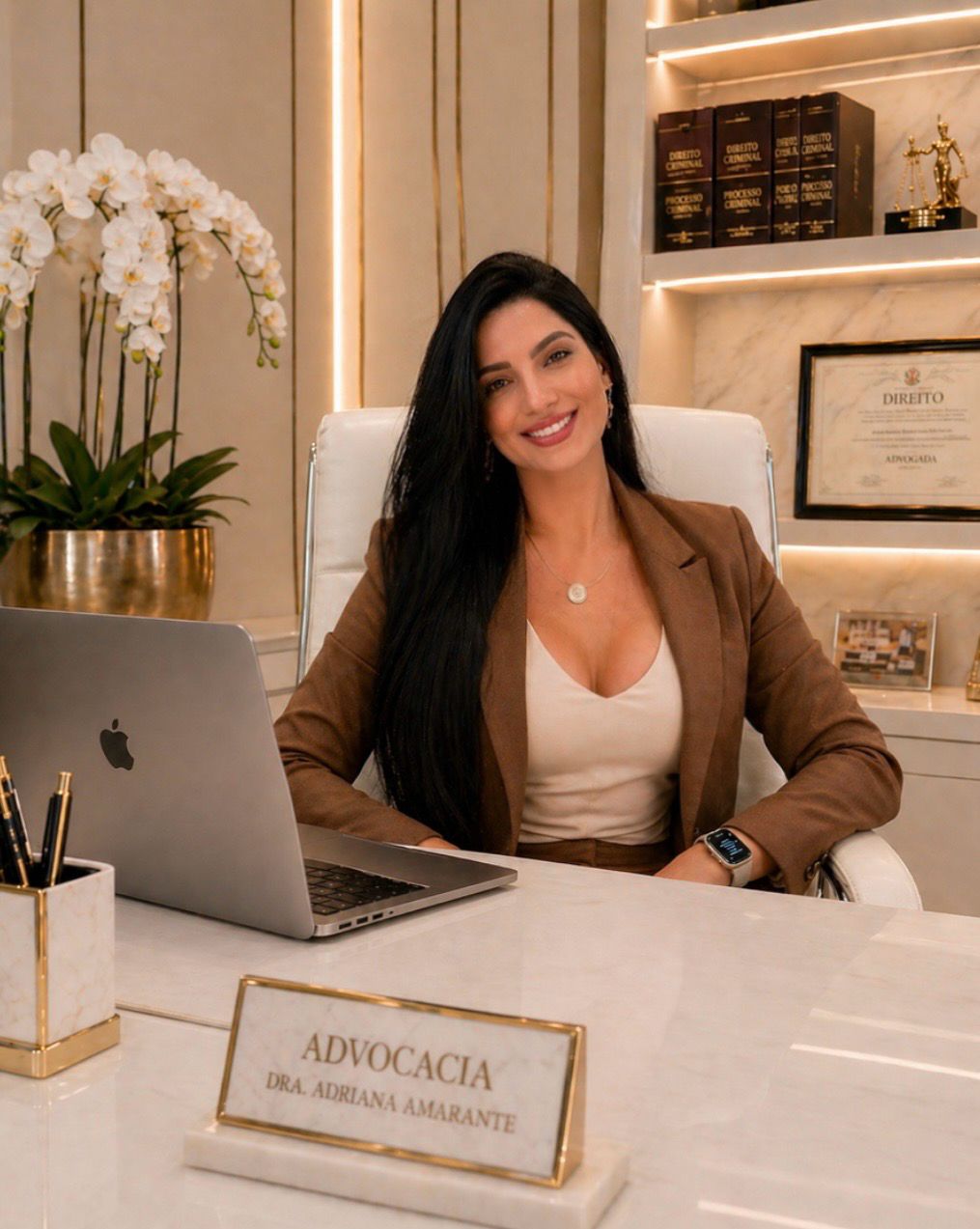 Dra. Adriana Amarante em atendimento jurídico
